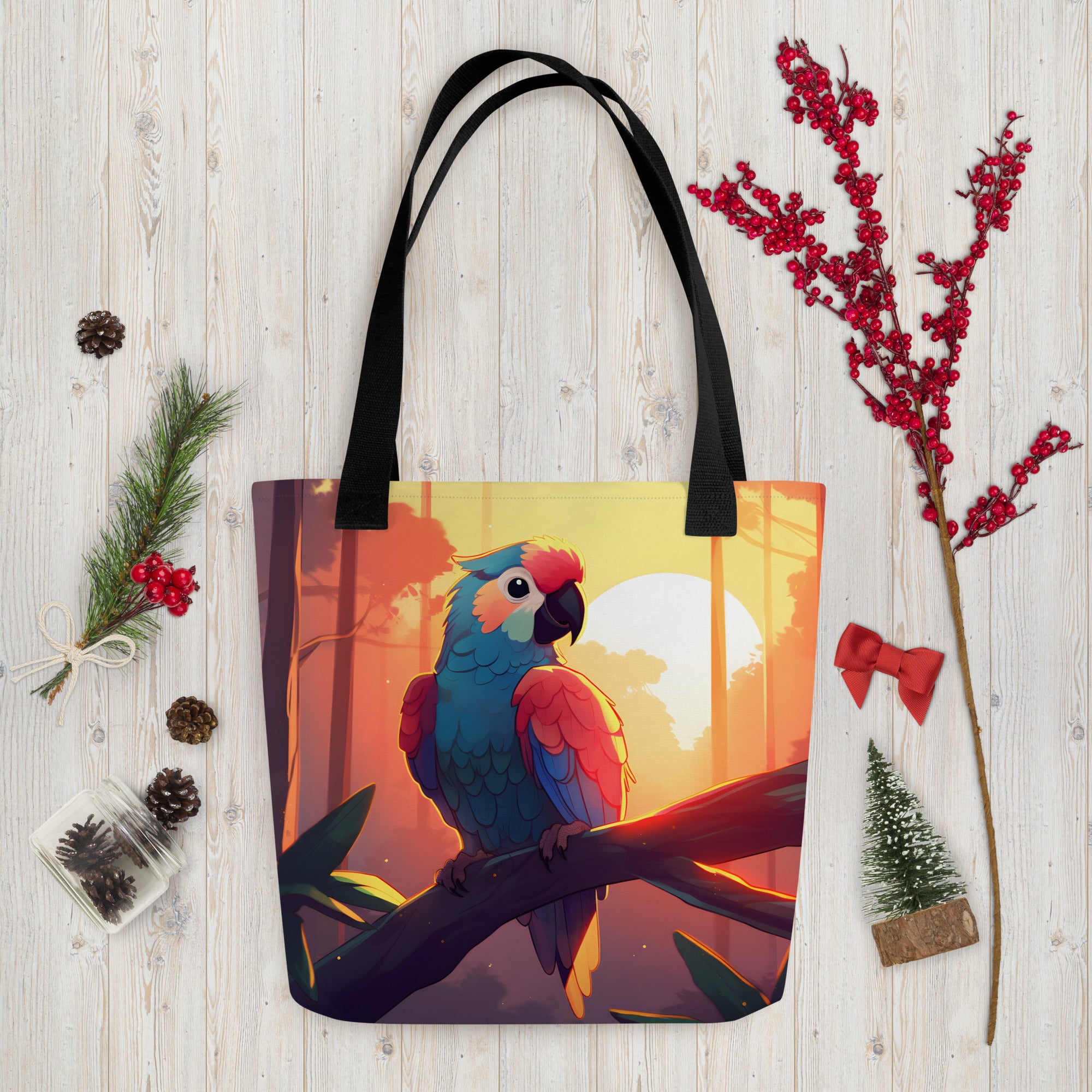 Forest Parrot Tote Bag