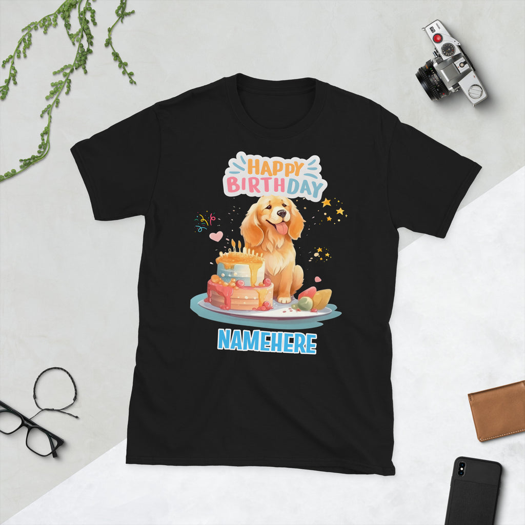 Personalized Golden Retriever Birthday Unisex T-Shirt